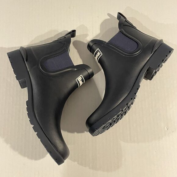 Barbour Wilton Chelsea Wellington Wellies Navy Rubber Rain Boots Women's size 6 - Picture 4 of 14